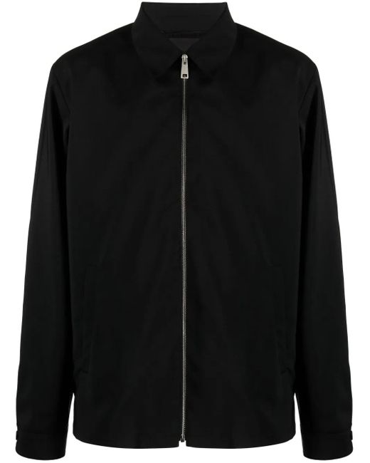 Prada Black Zip-Up Wool Blend Shirt Jacket for men