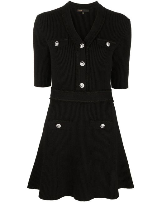 Maje Shortsleeve Mini Dress in Black Lyst