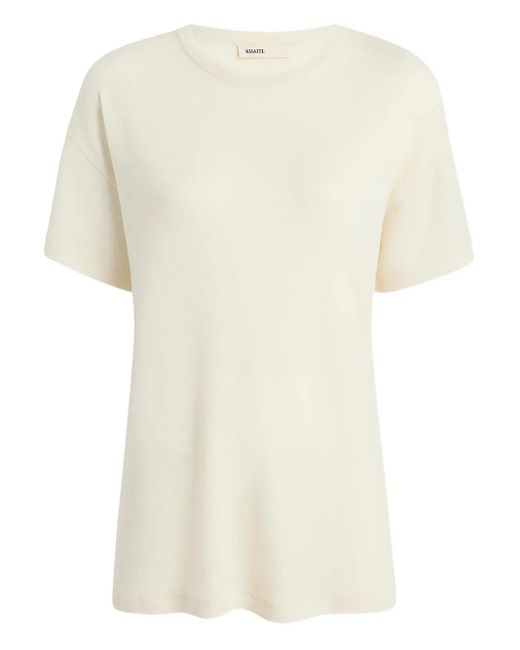 Khaite White Maeve Short-Sleeve T-Shirt