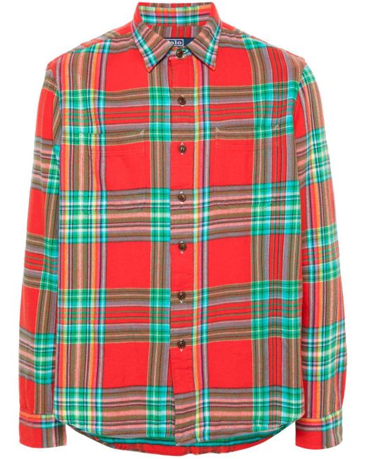 Polo Ralph Lauren Red Plaid-check Flannel Shirt for men