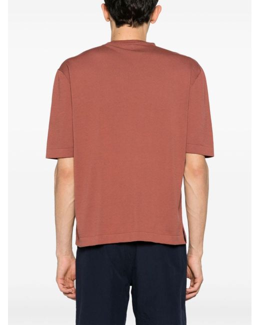 Lardini Red Fine-knit Cotton T-shirt for men