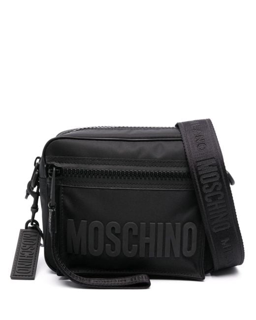 Bolso messenger con letras del logo Moschino de hombre de color Black