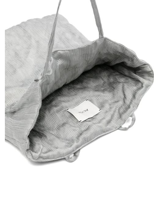 Alysi Gray Crinkled-Effect Tote Bag