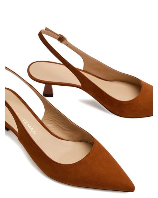 Stuart Weitzman Brown 50Mm Slingback Pumps