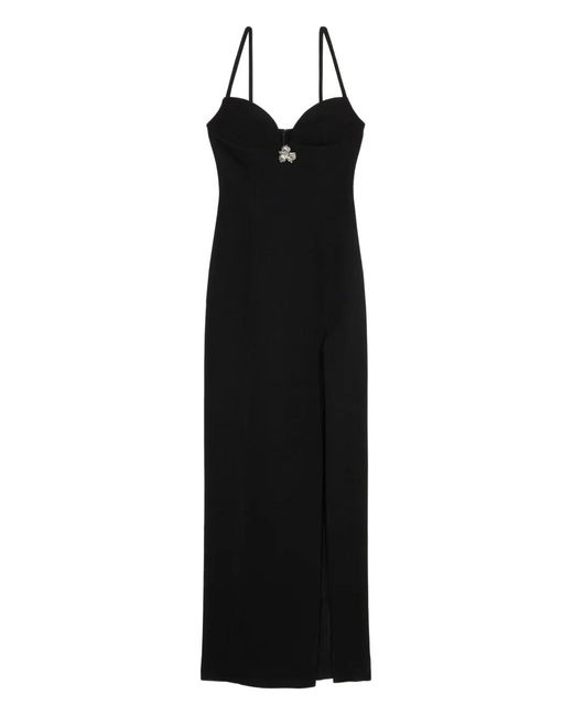 Blumarine Black Crystal-Embellished Maxi Dress