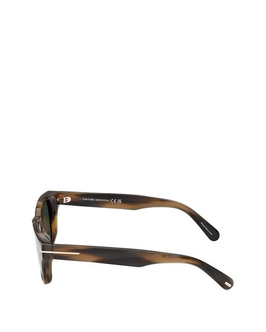 Tom Ford Gray T-Hinge Rectangle-Frame Sunglasses
