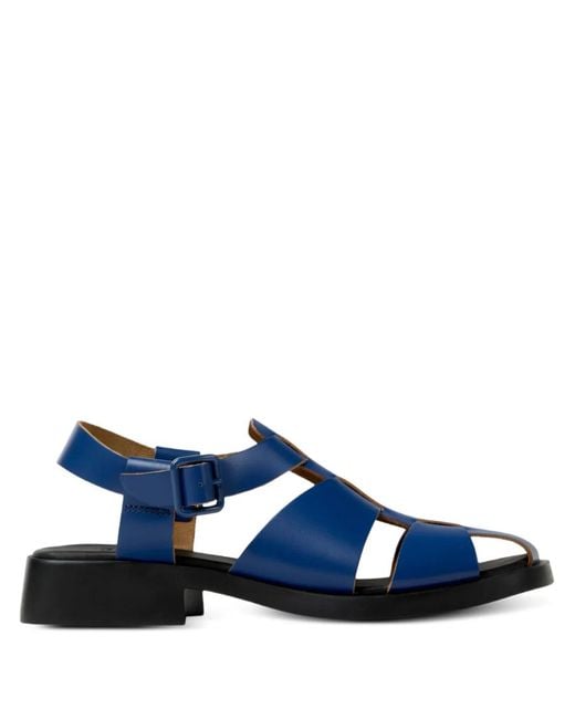 Camper Blue Dana Buckled Leather Sandals
