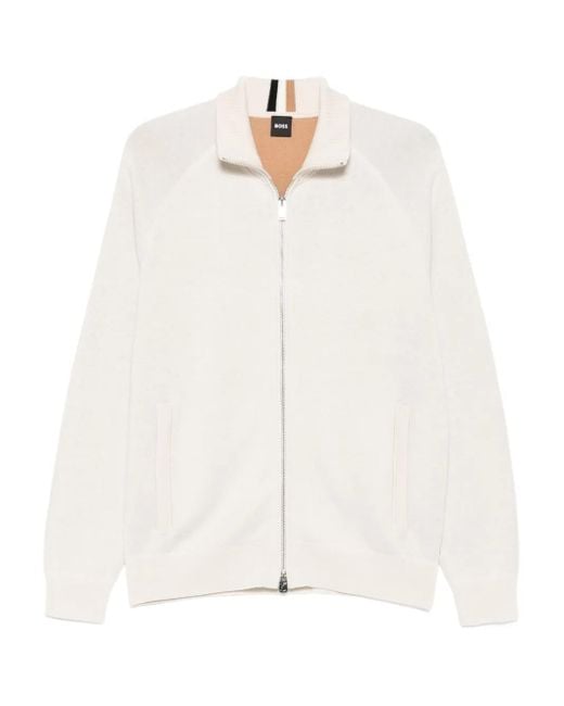 Cardigan À Fermeture Zippée Boss pour homme en coloris White