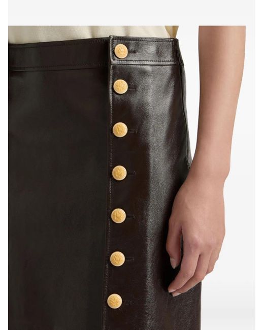 Bally Brown Lambskin Skirt