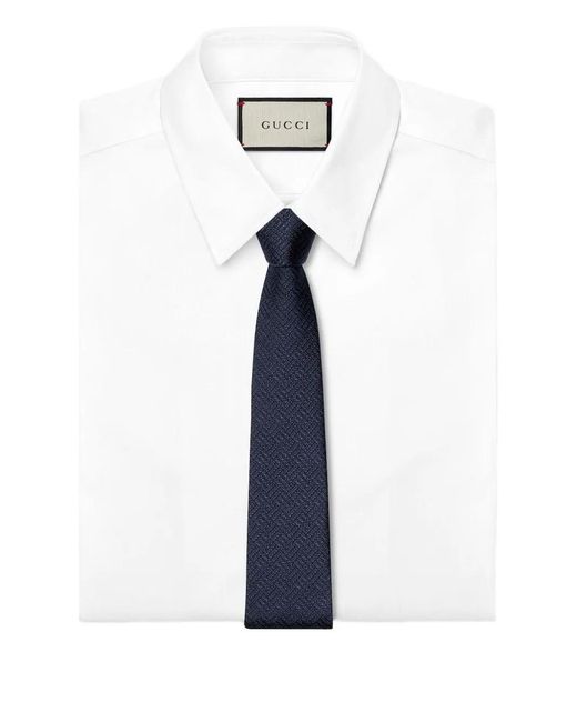 Gucci Blue Patterned Silk Tie for men
