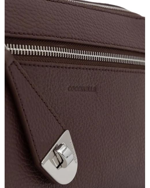 Coccinelle Brown Sacoche En Cuir Grainé for men
