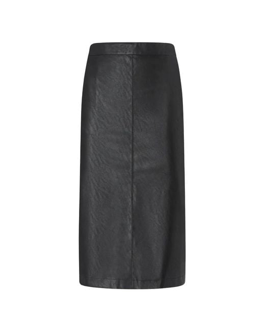 Pinko Black Nappa-Leather-Effect Pencil Skirt