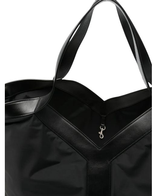 Saint Laurent Black Leather-Trim Tote Bag for men