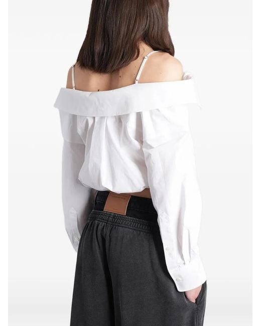 Alexander Wang Cropped Blouse in het White