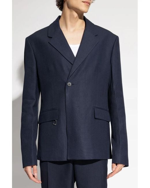 Jacquemus Blue Blazer With Open Lapels for men