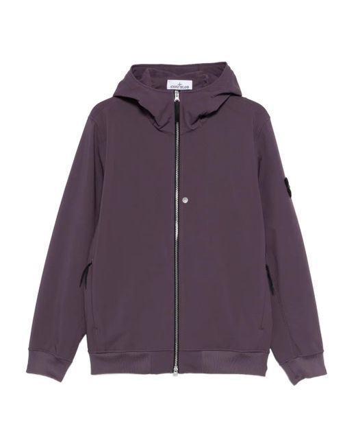 Stone Island Purple Zip-Up Hoodie for men