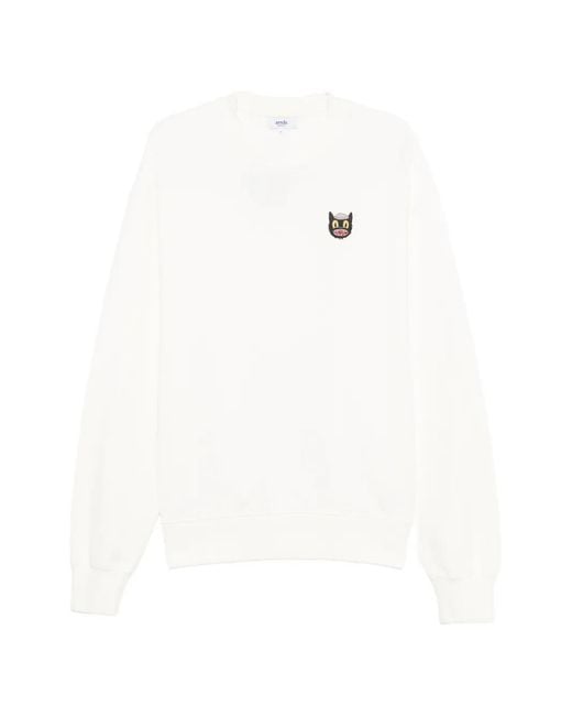 ARRELS Barcelona White Cat-Embroidered Sweatshirt for men