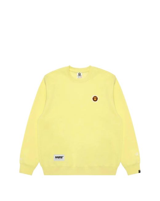 Aape By A Bathing Ape Yellow Logo-Patch Sweatshirt for men