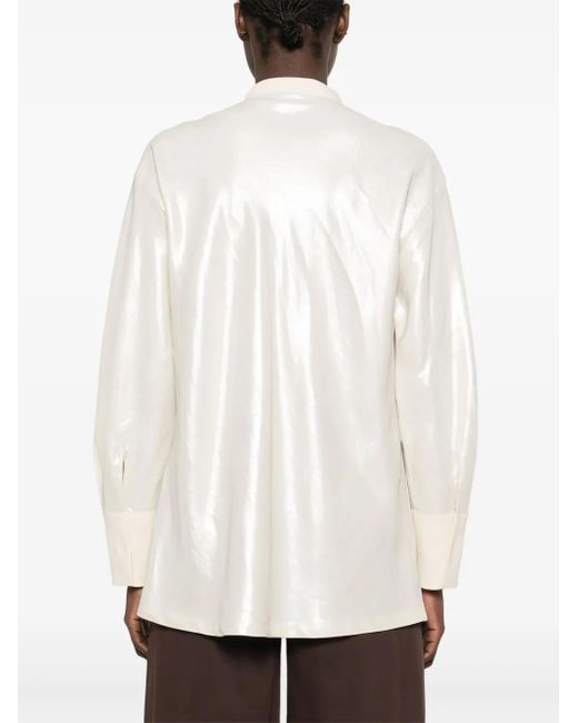 Giorgio Armani White Metallic-Effect Shirt