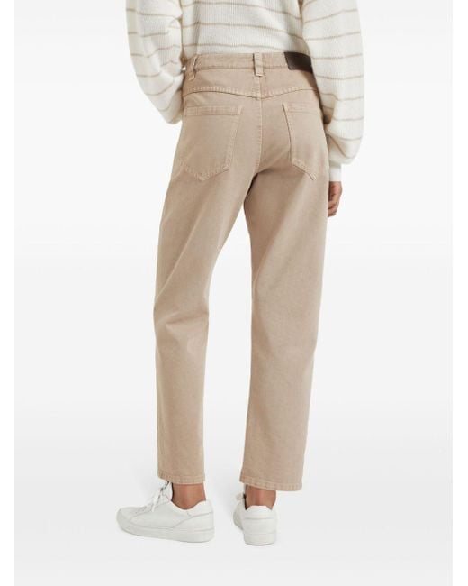 Brunello Cucinelli Cropped Jeans in het Natural