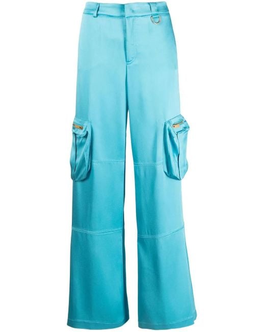 Blumarine バタフライ ワイドパンツ Blue