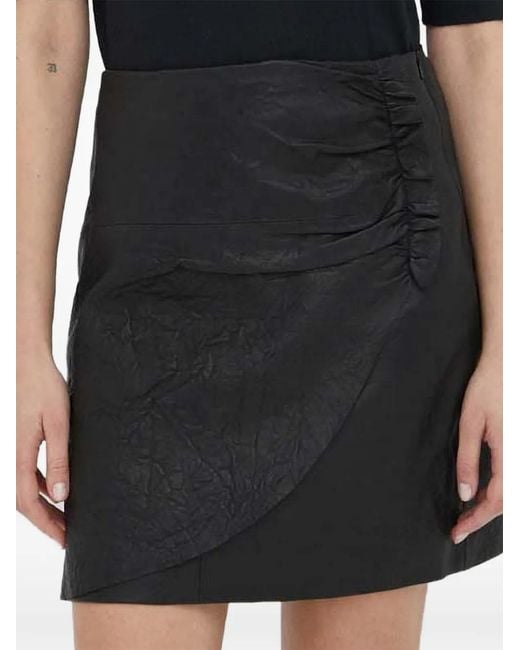 Day Birger et Mikkelsen Black Draped-Detail Mini Skirt