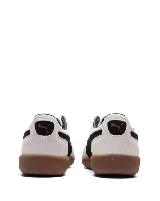 PUMA White Palermo Suede Sneakers for men