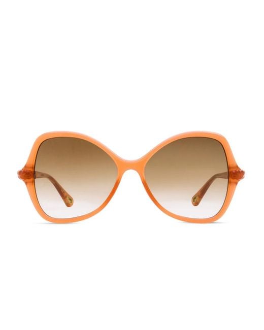 Chloé Brown Sonnenbrille Mit Butterfly-Gestell