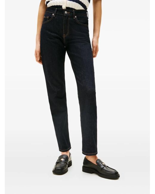 Vaqueros con parche del logo Tommy Hilfiger de color Black