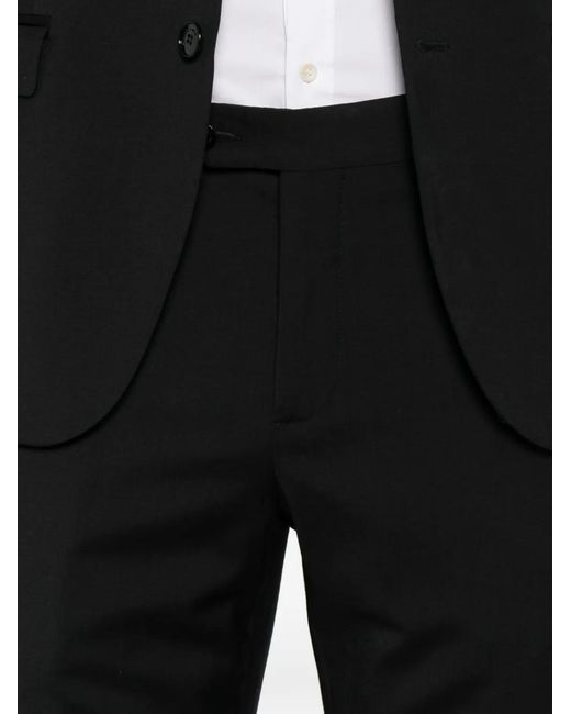 Manuel Ritz Black Single-Breasted Peak-Lapels Suit for men