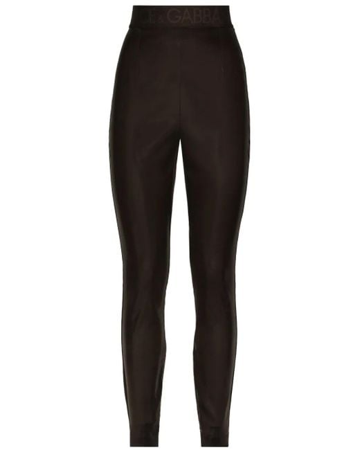 Dolce & Gabbana Black Logo-waistband leggings