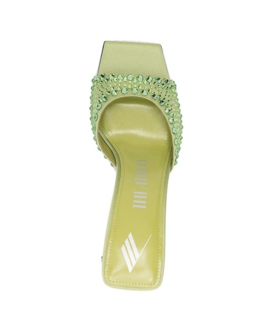 The Attico Green Mini Devon Heeled Sandals