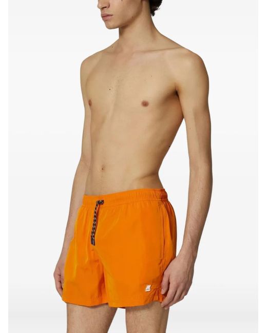 K-Way Orange Hazel Drawstring Swim Shorts for men