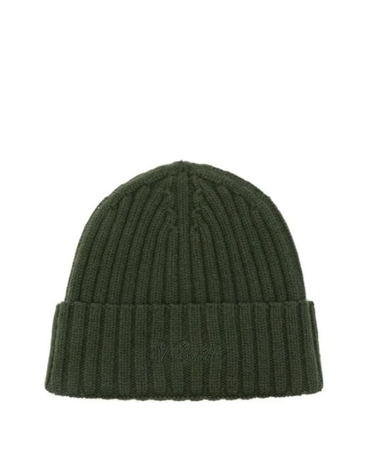 Mc2 Saint Barth Green Wengen Ribbed Beanie Hat for men