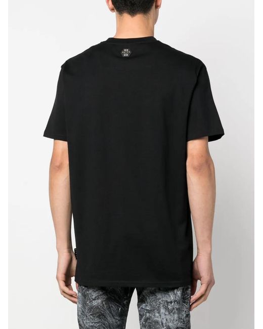 Philipp Plein Black Skull Short-Sleeved T-Shirt for men