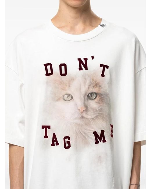 Maison Mihara Yasuhiro White Cat-Printed T-Shirt for men