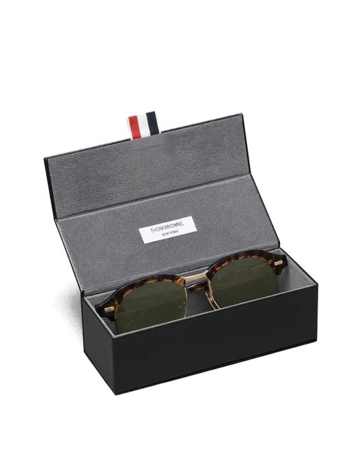 Thom Browne Green Tortoiseshell-Effect Pilot Sunglasses