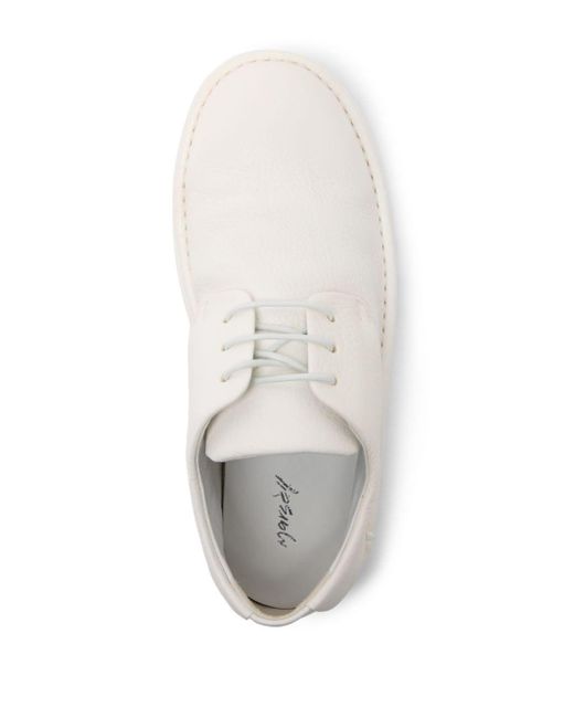 Marsèll White Pallottola Pomice Leather Derby Shoes for men