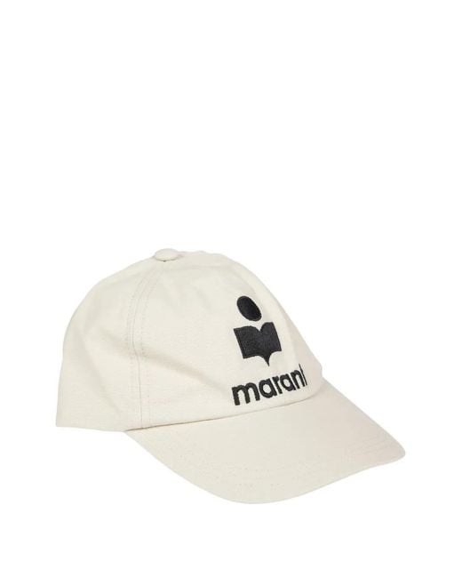 Isabel Marant White Tyron Logo-Embroidered Cap