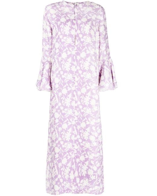 Bambah Purple Kleid mit Blumen-Print