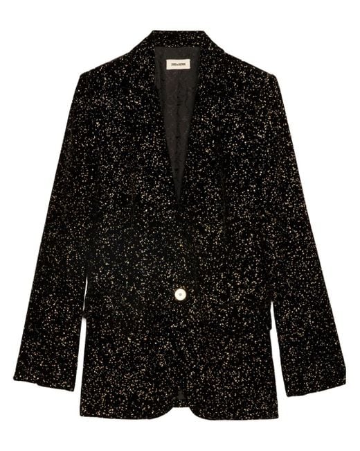 Zadig & Voltaire Black Valse Single-Breasted Blazer