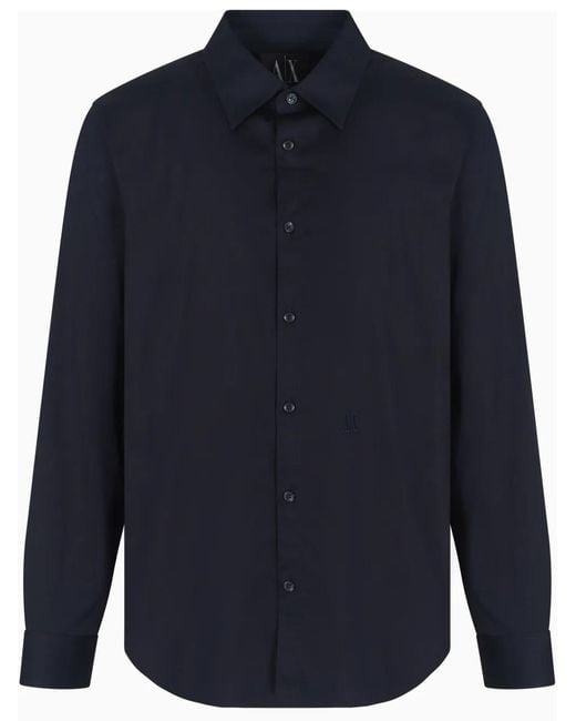 ARMANI EXCHANGE Blue Long-Sleeve Shirt for men