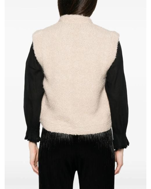 Forte_forte Black Chevron-Pattern Tassel-Detail Jacket