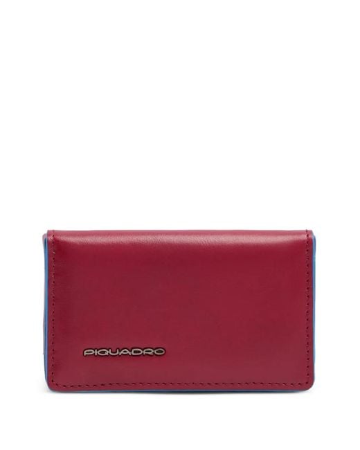 Piquadro Red Logo-Plaque Cardholder for men