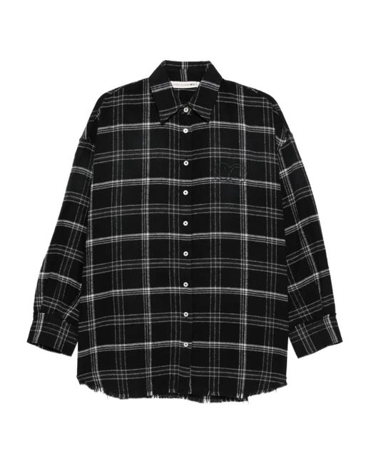 Joshua Sanders Black Frayed Check-Pattern Shirt for men