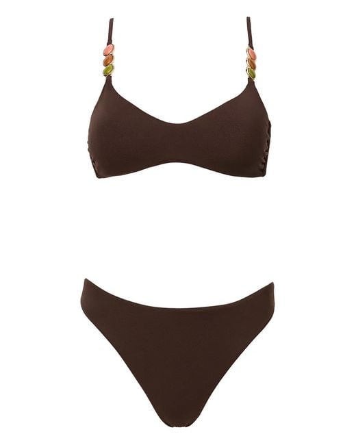 SOFIA ERHAN Brown Giselle Embellished Bikini
