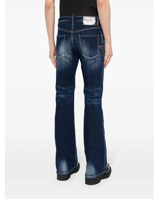 DSquared² Blue Super Star Rhinestone-Embellished Jeans for men