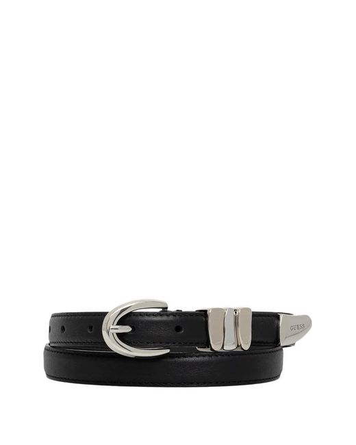 Guess White Leather Belt