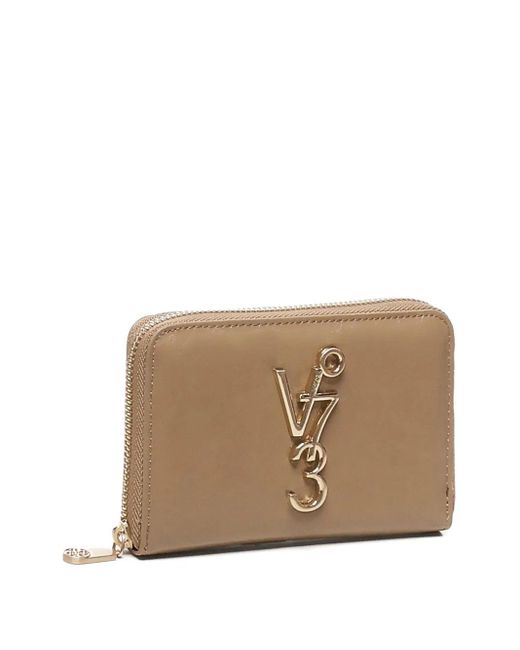 V73 Natural Zip-Around Logo Wallet