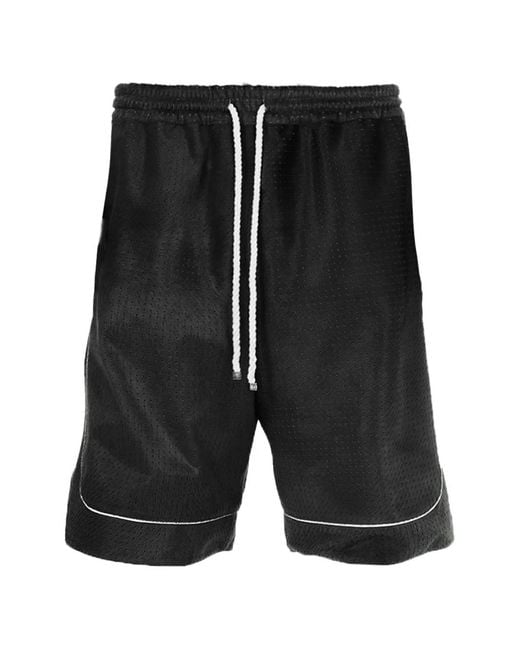 NAHMIAS Black Leather Shorts for men